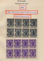 Gary Ryan magyar városi okmánybélyeg gyűjteménye, kb 2.000 különféle városi okmánybélyeg 7 albumban,...