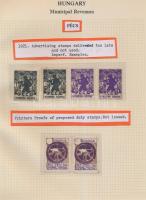 Gary Ryan magyar városi okmánybélyeg gyűjteménye, kb 2.000 különféle városi okmánybélyeg 7 albumban,...