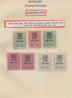 Gary Ryan magyar városi okmánybélyeg gyűjteménye, kb 2.000 különféle városi okmánybélyeg 7 albumban,...