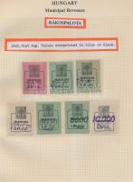 Gary Ryan magyar városi okmánybélyeg gyűjteménye, kb 2.000 különféle városi okmánybélyeg 7 albumban,...
