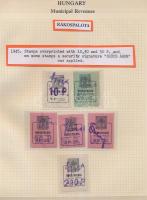 Gary Ryan magyar városi okmánybélyeg gyűjteménye, kb 2.000 különféle városi okmánybélyeg 7 albumban,...