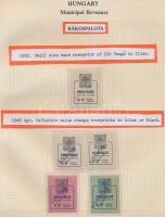 Gary Ryan magyar városi okmánybélyeg gyűjteménye, kb 2.000 különféle városi okmánybélyeg 7 albumban,...