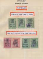 Gary Ryan magyar városi okmánybélyeg gyűjteménye, kb 2.000 különféle városi okmánybélyeg 7 albumban,...