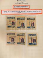 Gary Ryan magyar városi okmánybélyeg gyűjteménye, kb 2.000 különféle városi okmánybélyeg 7 albumban,...