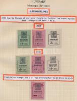 Gary Ryan magyar városi okmánybélyeg gyűjteménye, kb 2.000 különféle városi okmánybélyeg 7 albumban,...