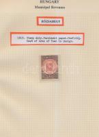 Gary Ryan magyar városi okmánybélyeg gyűjteménye, kb 2.000 különféle városi okmánybélyeg 7 albumban,...