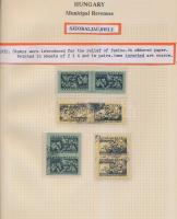 Gary Ryan magyar városi okmánybélyeg gyűjteménye, kb 2.000 különféle városi okmánybélyeg 7 albumban,...