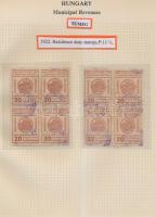 Gary Ryan magyar városi okmánybélyeg gyűjteménye, kb 2.000 különféle városi okmánybélyeg 7 albumban,...