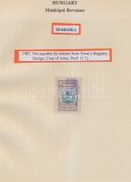 Gary Ryan magyar városi okmánybélyeg gyűjteménye, kb 2.000 különféle városi okmánybélyeg 7 albumban,...