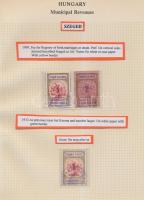 Gary Ryan magyar városi okmánybélyeg gyűjteménye, kb 2.000 különféle városi okmánybélyeg 7 albumban,...