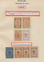 Gary Ryan magyar városi okmánybélyeg gyűjteménye, kb 2.000 különféle városi okmánybélyeg 7 albumban,...