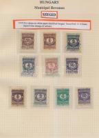 Gary Ryan magyar városi okmánybélyeg gyűjteménye, kb 2.000 különféle városi okmánybélyeg 7 albumban,...