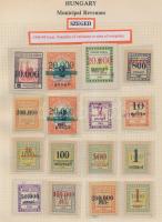 Gary Ryan magyar városi okmánybélyeg gyűjteménye, kb 2.000 különféle városi okmánybélyeg 7 albumban,...