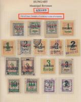 Gary Ryan magyar városi okmánybélyeg gyűjteménye, kb 2.000 különféle városi okmánybélyeg 7 albumban,...