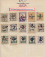 Gary Ryan magyar városi okmánybélyeg gyűjteménye, kb 2.000 különféle városi okmánybélyeg 7 albumban,...