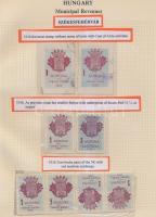 Gary Ryan magyar városi okmánybélyeg gyűjteménye, kb 2.000 különféle városi okmánybélyeg 7 albumban,...