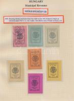 Gary Ryan magyar városi okmánybélyeg gyűjteménye, kb 2.000 különféle városi okmánybélyeg 7 albumban,...