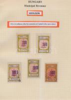 Gary Ryan magyar városi okmánybélyeg gyűjteménye, kb 2.000 különféle városi okmánybélyeg 7 albumban,...