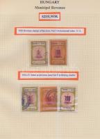 Gary Ryan magyar városi okmánybélyeg gyűjteménye, kb 2.000 különféle városi okmánybélyeg 7 albumban,...