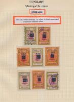 Gary Ryan magyar városi okmánybélyeg gyűjteménye, kb 2.000 különféle városi okmánybélyeg 7 albumban,...