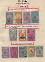 Gary Ryan magyar városi okmánybélyeg gyűjteménye, kb 2.000 különféle városi okmánybélyeg 7 albumban,...