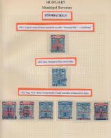 Gary Ryan magyar városi okmánybélyeg gyűjteménye, kb 2.000 különféle városi okmánybélyeg 7 albumban,...