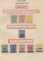 Gary Ryan magyar városi okmánybélyeg gyűjteménye, kb 2.000 különféle városi okmánybélyeg 7 albumban,...