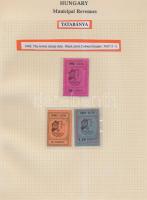 Gary Ryan magyar városi okmánybélyeg gyűjteménye, kb 2.000 különféle városi okmánybélyeg 7 albumban,...