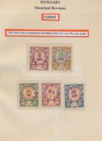 Gary Ryan magyar városi okmánybélyeg gyűjteménye, kb 2.000 különféle városi okmánybélyeg 7 albumban,...