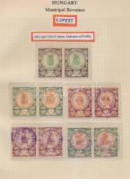 Gary Ryan magyar városi okmánybélyeg gyűjteménye, kb 2.000 különféle városi okmánybélyeg 7 albumban,...