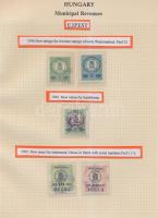 Gary Ryan magyar városi okmánybélyeg gyűjteménye, kb 2.000 különféle városi okmánybélyeg 7 albumban,...