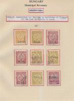 Gary Ryan magyar városi okmánybélyeg gyűjteménye, kb 2.000 különféle városi okmánybélyeg 7 albumban,...