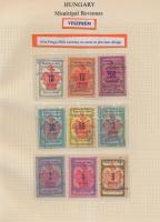 Gary Ryan magyar városi okmánybélyeg gyűjteménye, kb 2.000 különféle városi okmánybélyeg 7 albumban,...