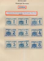 Gary Ryan magyar városi okmánybélyeg gyűjteménye, kb 2.000 különféle városi okmánybélyeg 7 albumban,...