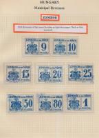 Gary Ryan magyar városi okmánybélyeg gyűjteménye, kb 2.000 különféle városi okmánybélyeg 7 albumban,...