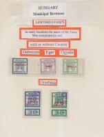 Gary Ryan magyar városi okmánybélyeg gyűjteménye, kb 2.000 különféle városi okmánybélyeg 7 albumban,...