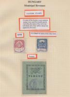 Gary Ryan magyar városi okmánybélyeg gyűjteménye, kb 2.000 különféle városi okmánybélyeg 7 albumban,...