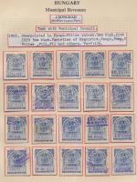 Gary Ryan magyar városi okmánybélyeg gyűjteménye, kb 2.000 különféle városi okmánybélyeg 7 albumban,...