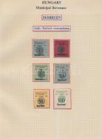 Gary Ryan magyar városi okmánybélyeg gyűjteménye, kb 2.000 különféle városi okmánybélyeg 7 albumban,...