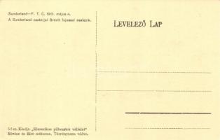 1913 Sunderland-FTC labdarúgó mérkőzés, Sunderland csatárjai Bródit fejessel cselezik, kiadja '...