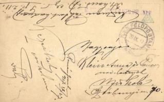 1917 Első világháborús magyar katonai fotó képeslap a román frontról, halott katonával / WWI Hungari...