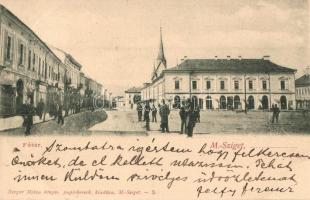 Máramarossziget, Sighetu Marmatiei; Főtér, kiadja Berger Miksa / main square