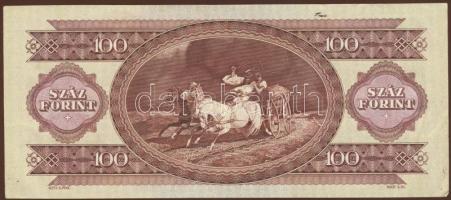 1984. 100Ft bankjegy mérete átlagosnál jóval nagyobb, első aláírás a második és a harmadik szám közö...