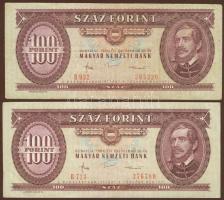 1984. 100Ft (2x) hátlapi alapnyomat fordított "tulipán lefelé"! T:II