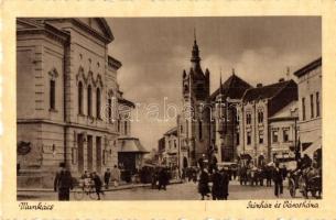 Munkács, Munkacheve; Színház és városháza, autóbusz / theater, city hall, autobus