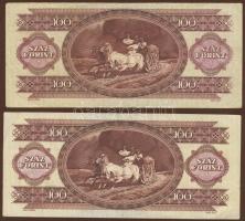 1984. 100Ft (2x) hátlapi alapnyomat fordított "tulipán lefelé"! T:II