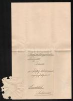 1906 Kristóffy József belügyminiszter aláírása és szárazpecsétje dr. Sárpy István későbbi hadbíró és...