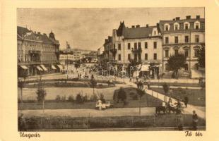 Ungvár, Uzhorod; Fő tér, Fenyves Andor kiadása / main square (EK)