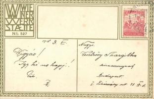 Üdvözlet a Krampusztól / Krampus, Wiener Werksätte No. 527. s: Mela Koehler