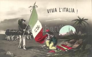 Viva l'Italia! / Italian propaganda card for the occupation of Libya